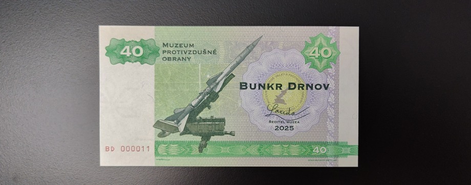 Pamětní bankovka Bunkr Drnov 40